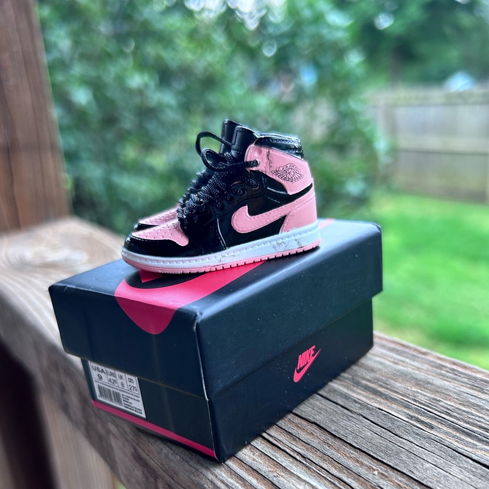 Nike Air Jordan 1 Retro High OG Pink and Black Mini Sneaker keychains